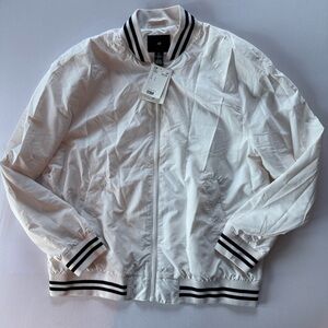 NWT Men’s H&M bomber windbreaker white black striped size large